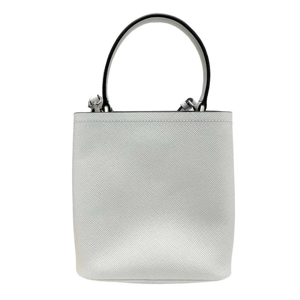 Prada Panier Applique Saffiano Spider Monkey Lipstick White Mirror Shoulder Bag